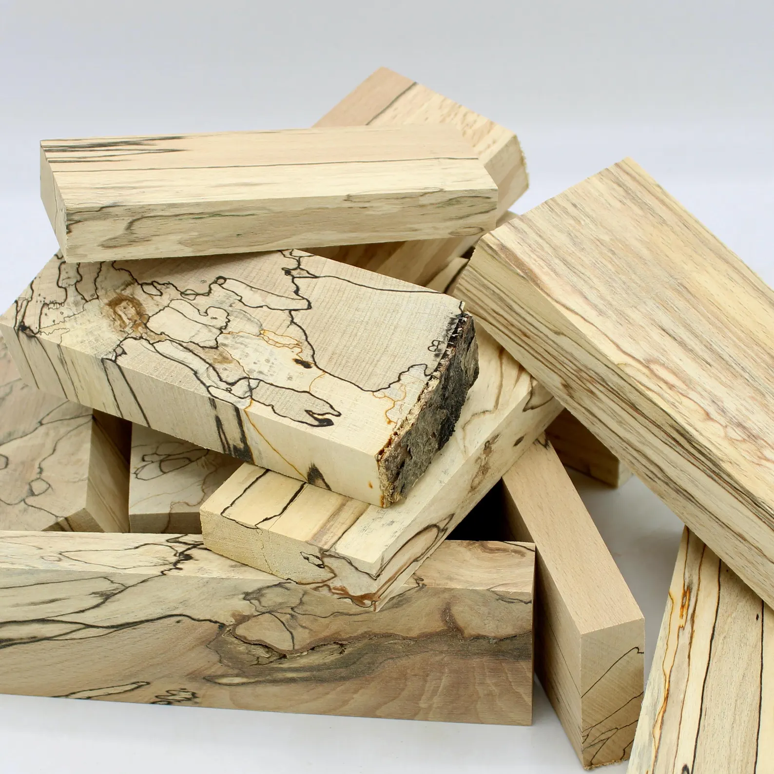 Carrelets de bois pour manche de couteau, bois d'exception de qualité pour coutelier, bois d’œuvre, bloc de hêtre échauffé marbrés uniques – Image 2